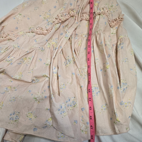 NEW Lacemade The Fairy of Pink Petals regency cottagecore floral maxi dress L - Picture 12 of 15